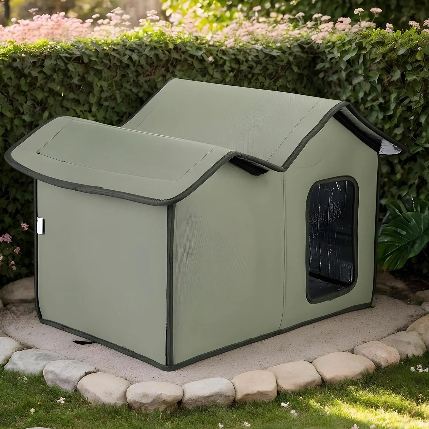 Outdoor Winter Cat House Weatherproof Temporary Shelter for Feral Cats and Dogs Camping Backyard Patio Balcony Pets Supplies