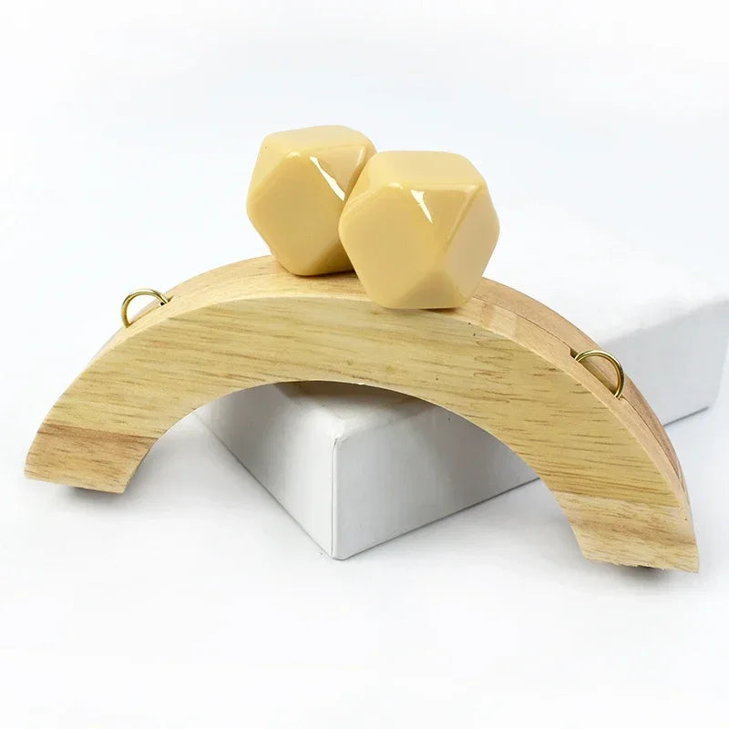 1/2Pcs Deepeel 14cm Wooden Purse Handle Colored Beads Mini DIY Bag Frame Kiss Women Handbag Closure Clasp Handmade Accessories
