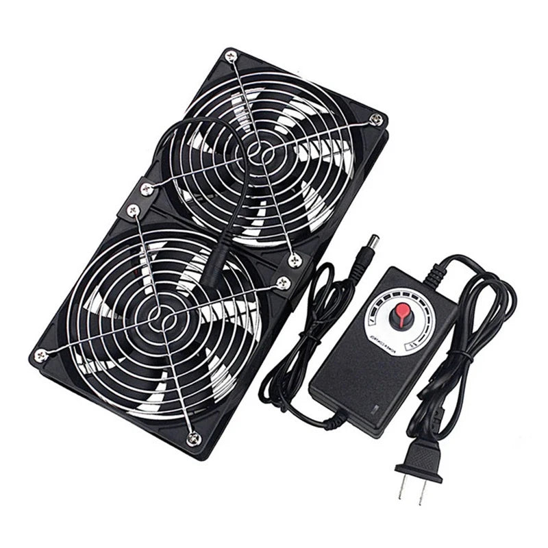 220V 12V Exhaust Cooling Fans with Controller 12cm for Workstation Cabinet Radiator Server Fan for GPU VGA Btc Machine Chassis