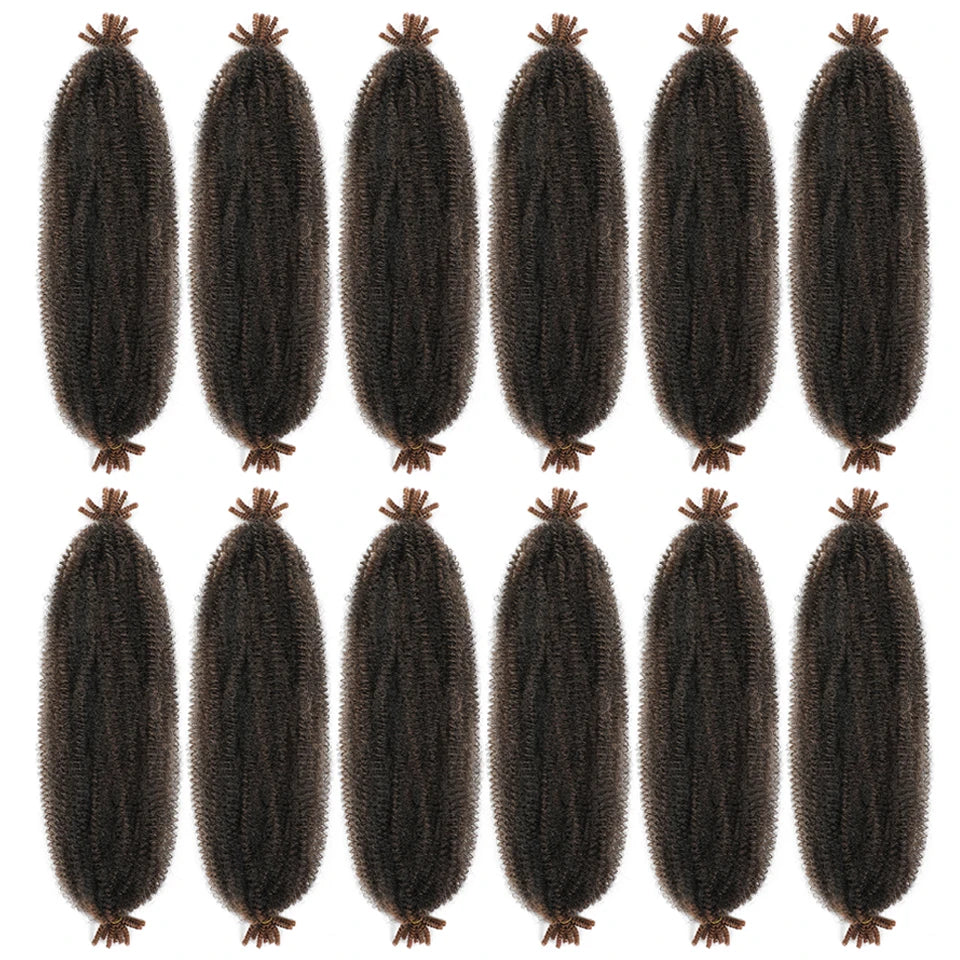 Marley Twist Braiding Hair Ginger Burgundy Ombre Brown Black Springy Afro Twist Hair PreFluffed Spring Twist Kinky Braiding Hair