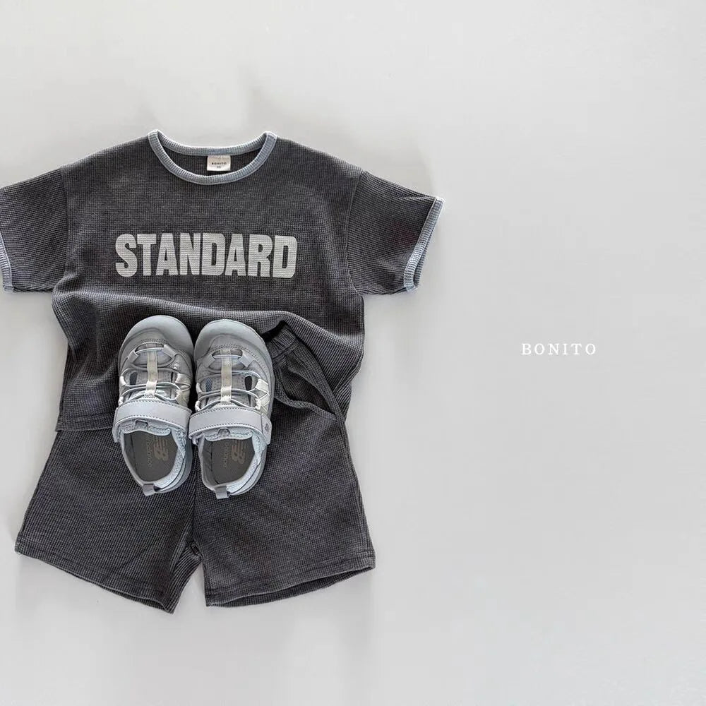 2025 Summer New Baby Short Sleeve Casual Sports Clothes Set Infant Girl Letter Print T Shirts + Shorts 2pcs Suit Toddler Outfits