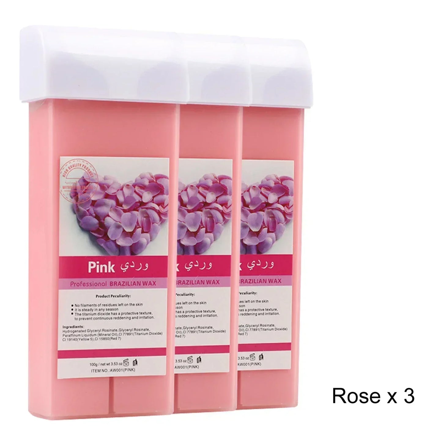 Roll on Wax Rose Aloe Wax Roller Refill Painless Hair Removal Wax Cartridge Depilatory Wax Warmer For Bikini Body Hair Removal