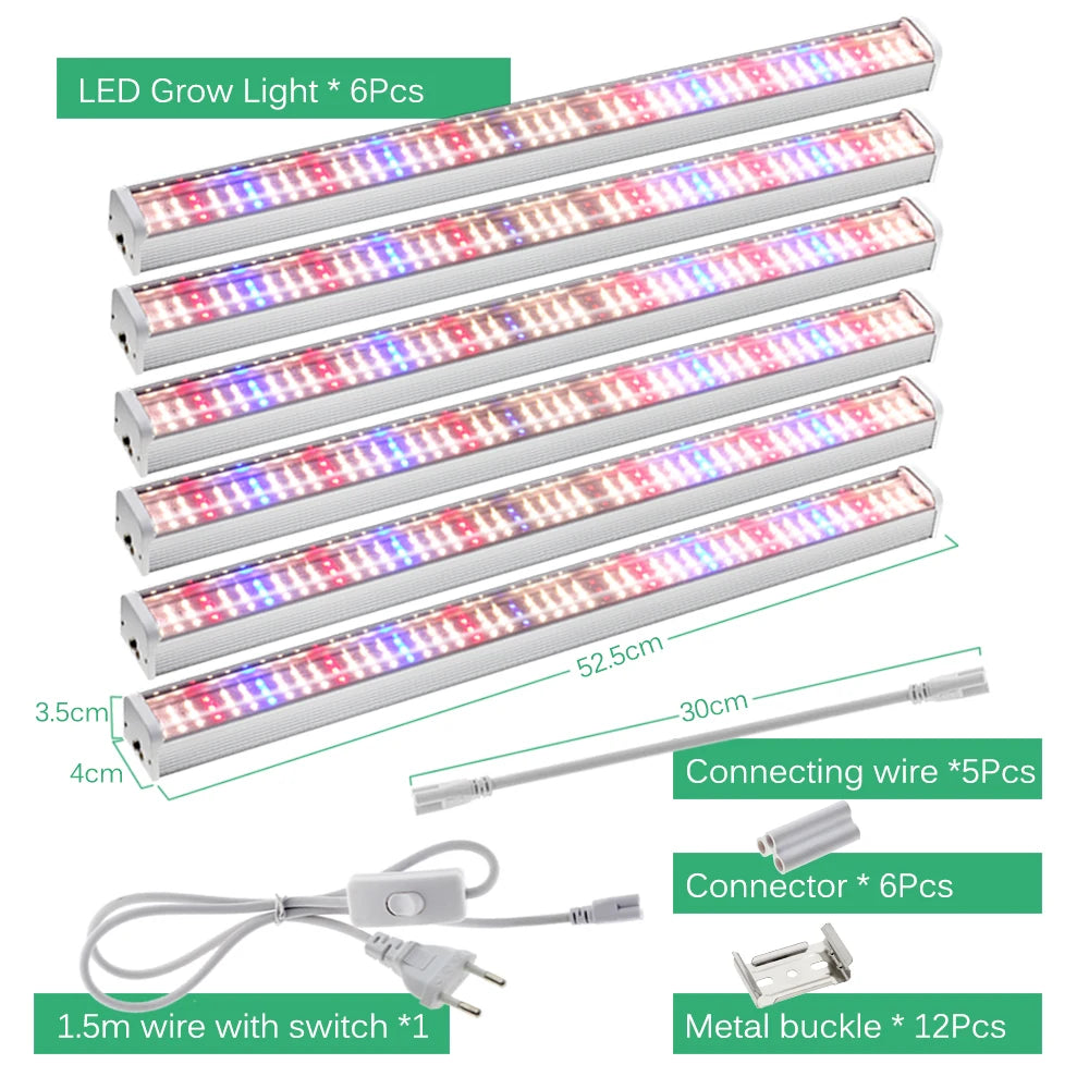 LED Grow Light Bar SMD2835 AC100-265V For Plants Fruit Trees Full Spectrum LED Grow Light For Veg Flowers