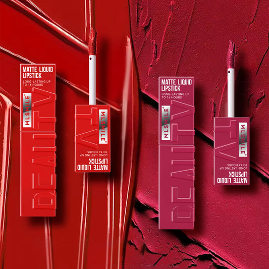 6 Colors of Long-Lasting Velvet Liquid Lipstick with Matte Texture Waterproof Non-Stick Cup Professional Lip Makeup Products