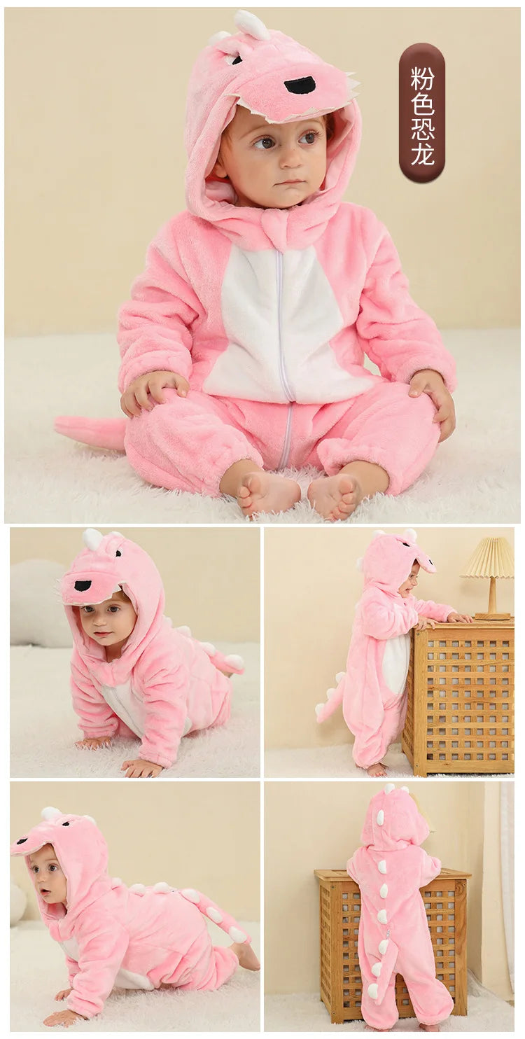Newborn Baby Deer Animal Cartoon Romper Clothes Girls Pajamas Long Sleeve Hooded Onesies Infant Boys Costumes For Christmas