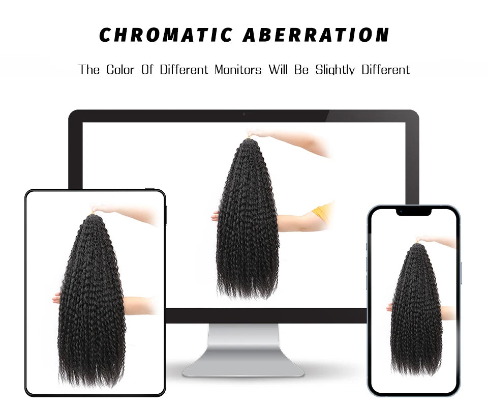 3-7Pcs Synthetic Brazilian Crochet Braids Hair for Women 20-28" Ombre White African Curls Kinky Curly Braiding Hair Extensions