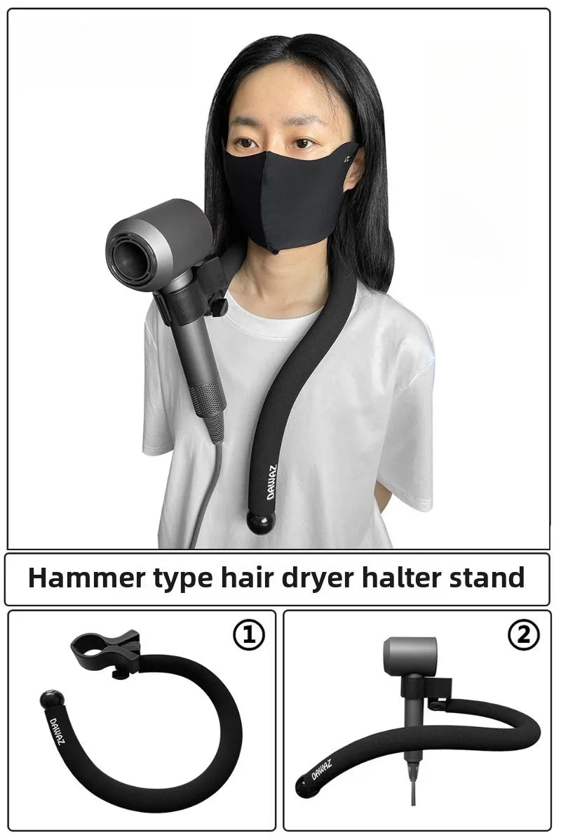 Pet Portable Neck Hair Dryer Holder Cat Grooming Supplies Adjustable Wind Direction Angle Pet Cleaning Products Accessories