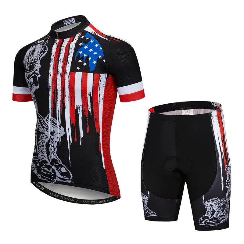 Weimostar Pro Team Cycling Jersey Set Men Mountain Bike Clothing Suits Summer MTB Bicycle Wear Clothes Anti-UV Biking Outfits