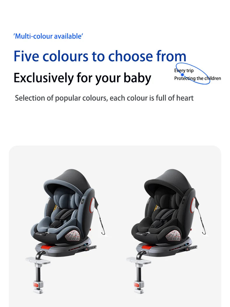 Child seat 360° ISOFIX rotating baby car seat Child Car Safety Seats ECE R129 5-point seat belt 0-12 Years Suitable for newborn