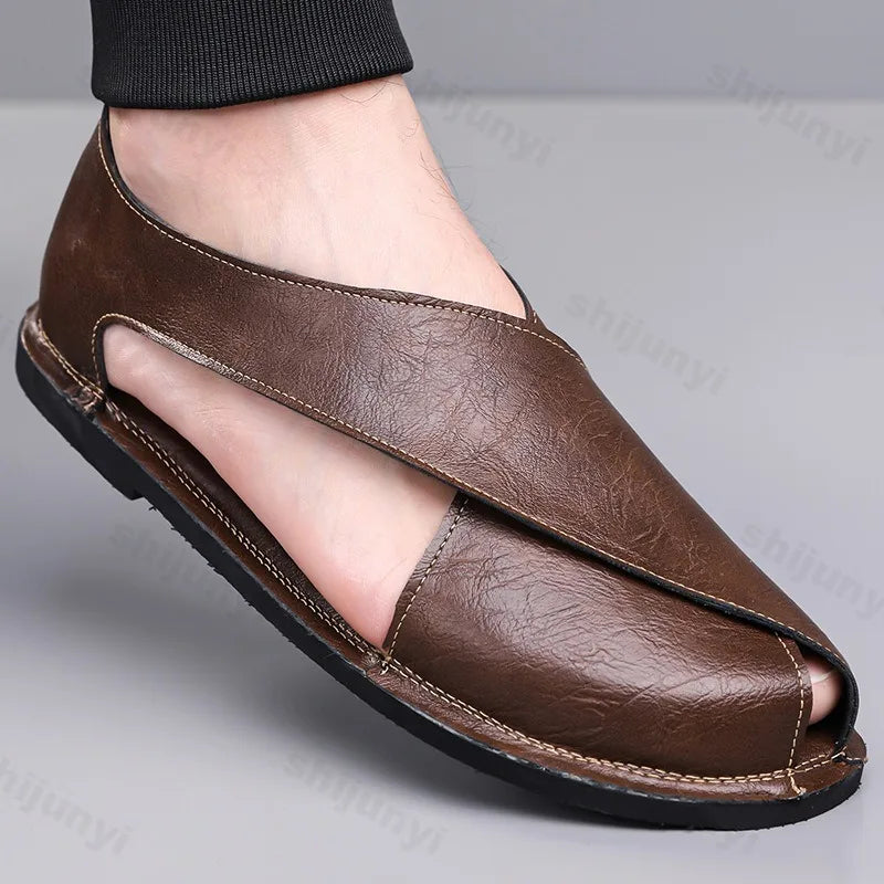 Men's Casual Sandal Retro Roman Style 2025 Summer Fashion Trend Hollow Breathable Comfortable Lightweight Outdoor Beach Sneakers