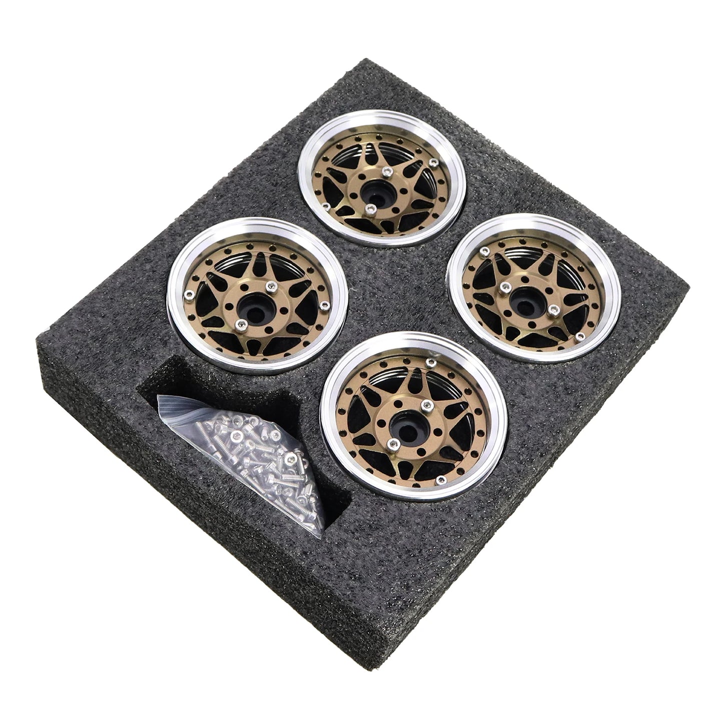 1.9" Adjustable Offset CNC Aluminum Beadlock Wheels for 1/10 RC Crawler TRX4 TRX6 SCX10 GEN8 RC4WD D90 Upgrade Parts