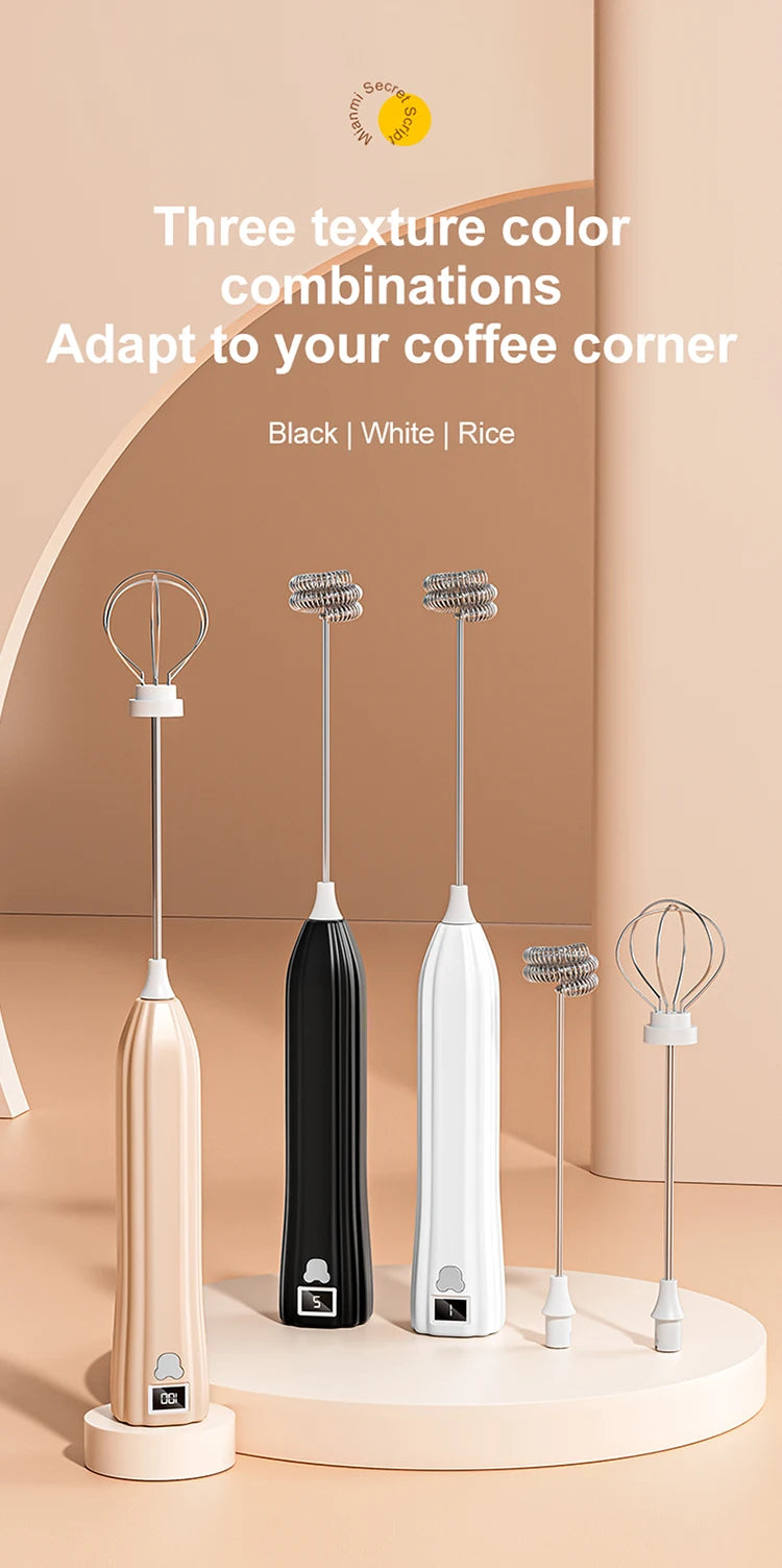 Electric Wireless Egg Beater Mini Coffee Mixer Handheld USB Charging Automatic Whipping Of Egg Whites Cream Home Baking
