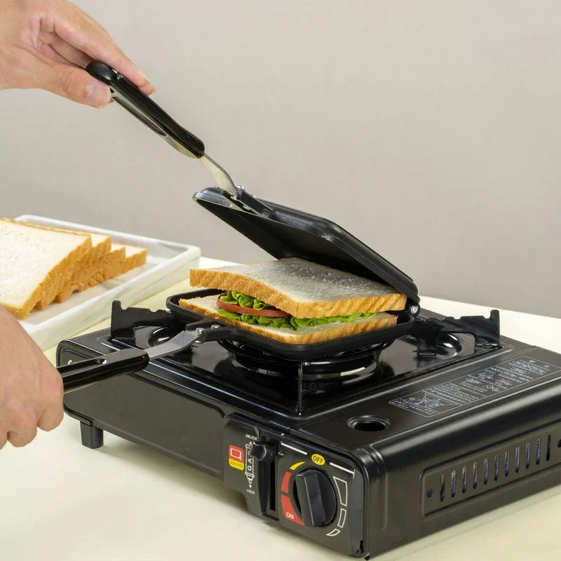 Gas Non-Stick Sandwich Maker Iron Bread Toast Breakfast Machine Waffle Pancake Baking Barbecue Oven Mold Mould Grill Frying Pan