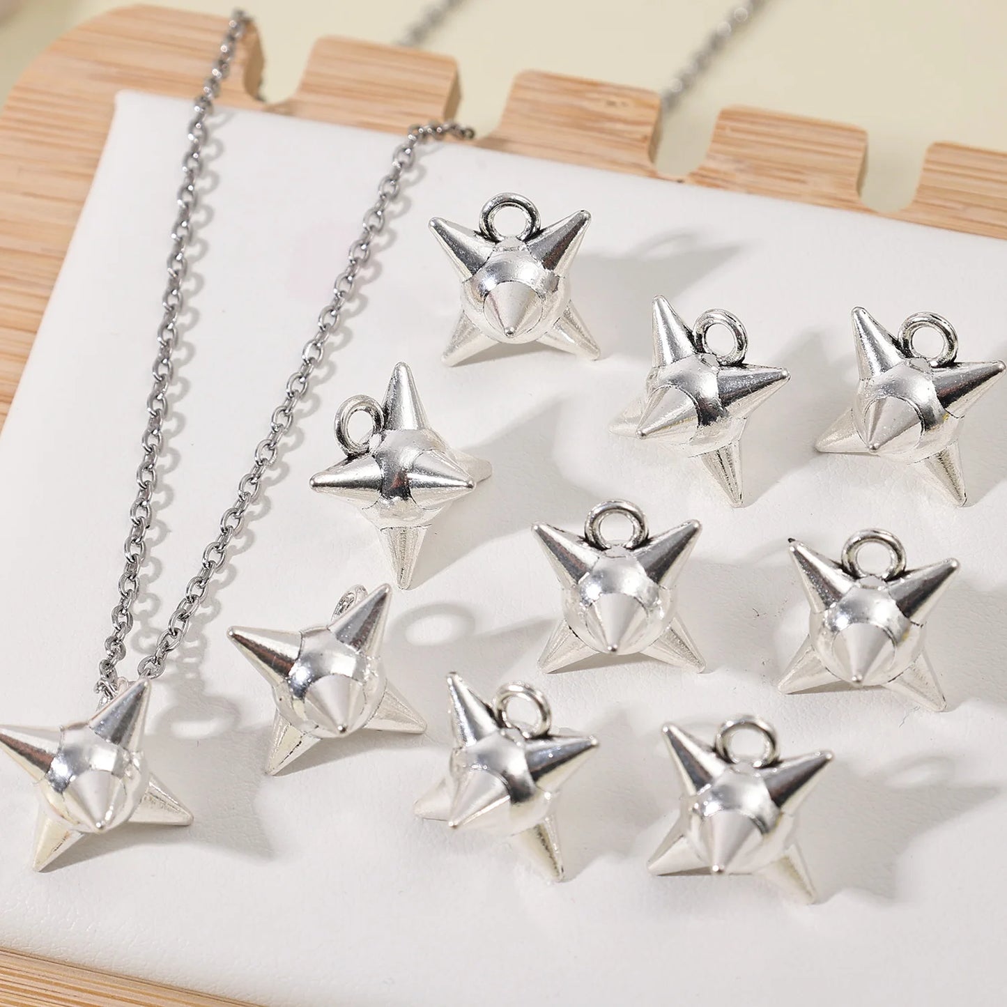 Punk Rock Aesthetic Spike Morning Star Rivet Dangle Charms Jewelry Making Gothic Spiky Ball Pendant Charms DIY Jewelry Findings