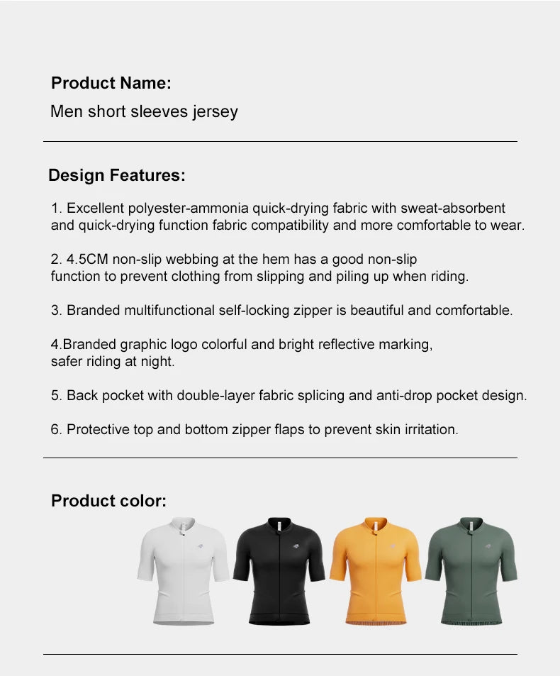 LAMEDA Cycling Jersey Man Summer Jersey MTB Anti-UV Bike Short Sleeve with 3 Pockets Men's Bicycle Riding Shirt Sports Clothing