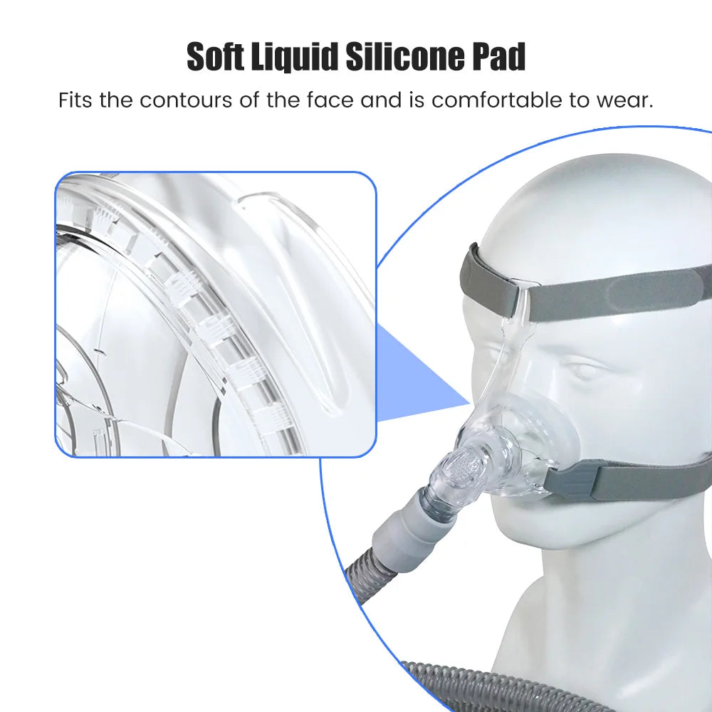 Nasal Mask Full Face Mask CPAP Auto CPAP APAP BIPAP Machine Reusable Nose Facial Mask for CPAP Machine Anti Snoring Sleep Aiding