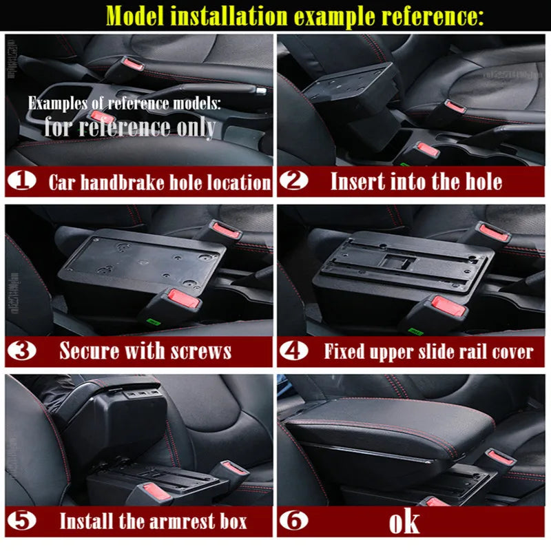 For Fiat Panda II 2 Armrest Box Arm Elbow Rest Center Console Storage box USB Port Interior Dedicated Retrofit Car Accessories