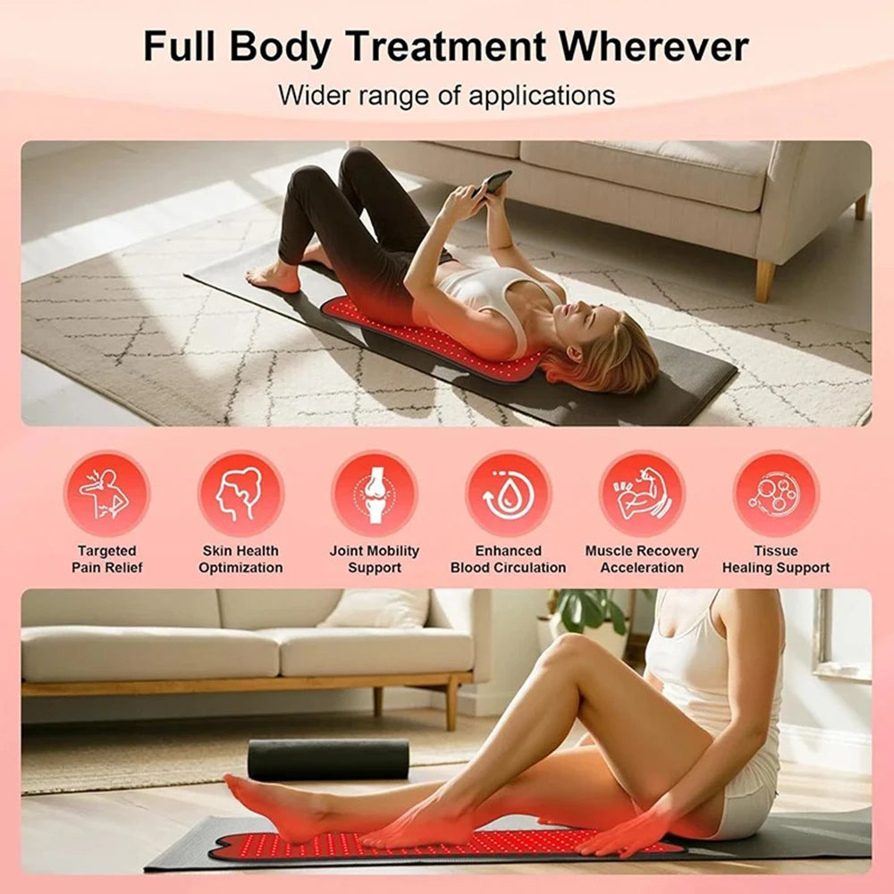 210 LEDs Red Infrared Light Therapy Pad Beauty Devices For Face,Body Back Knee Hands Feet Relief Portable 660nm 850nm Heat Pad