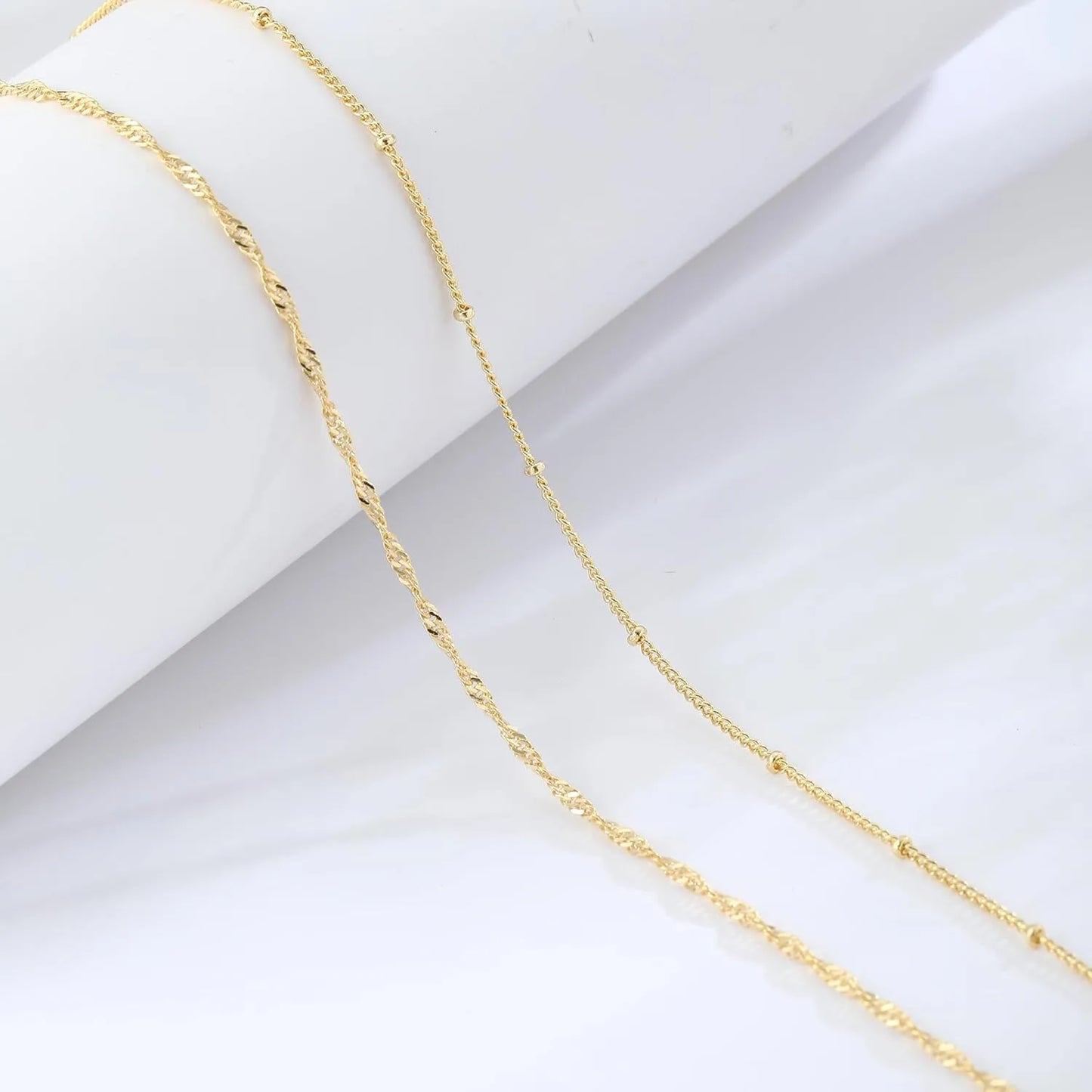 14k Gold Plated 26-33Inch Adjustable Waist Beads Chain Layered Body Chains Waterproof Sexy Body Jewelry for Women
