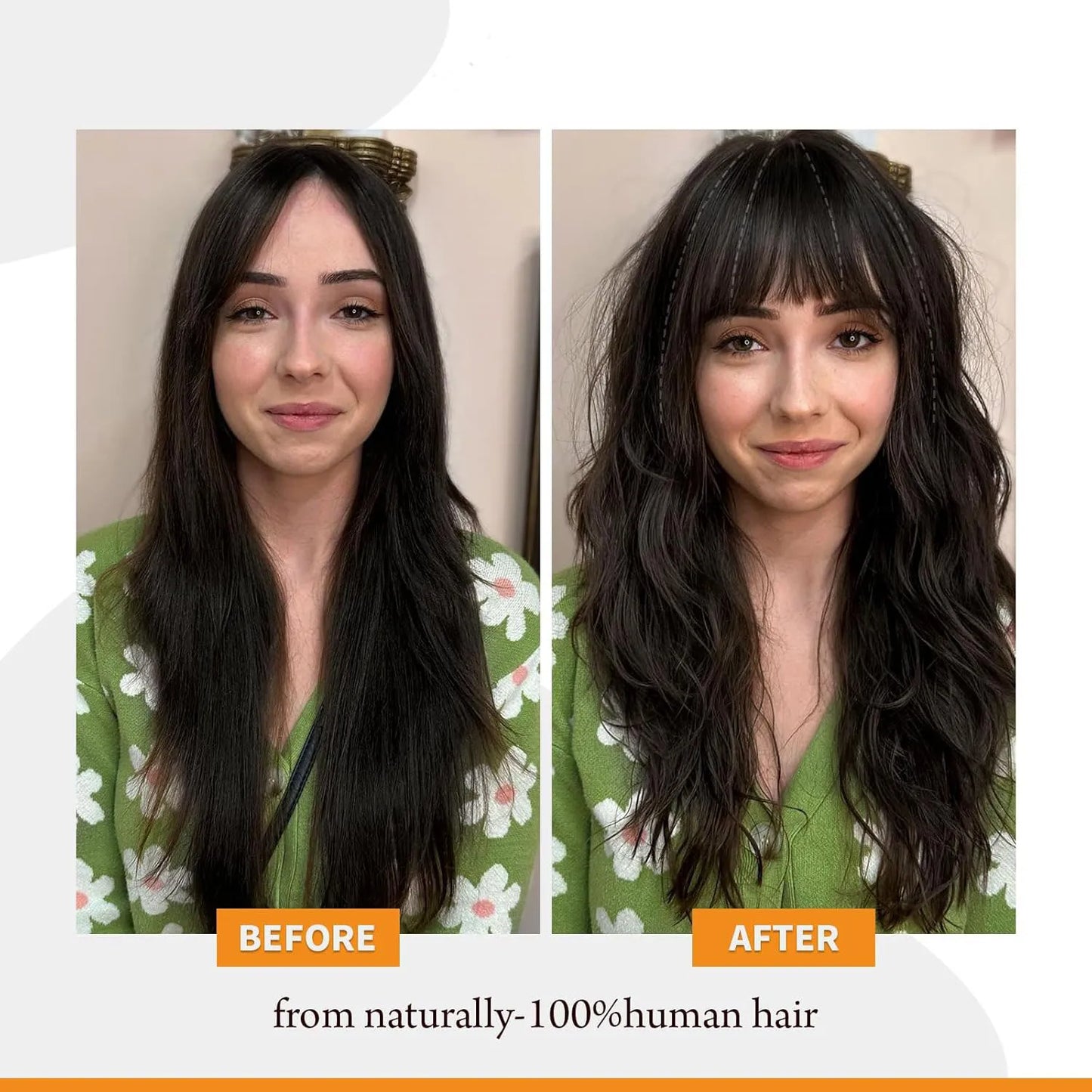 15x16cm Virgin European Human Hair Topper Hair Piece Clips in Loose Wave Silk Top Base Topper with Bangs for Thinning Hair Women