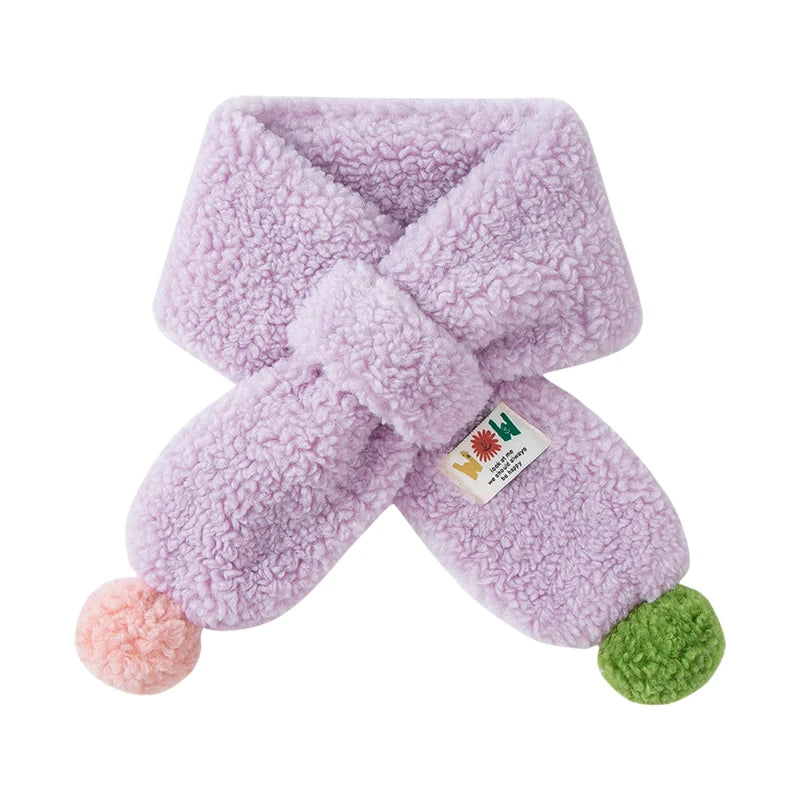 Mini Bala Skin-Friendly Scarf for Boys and Girls New in Winter Warm Cold-Protected Scarf for Babies for Outing Furry