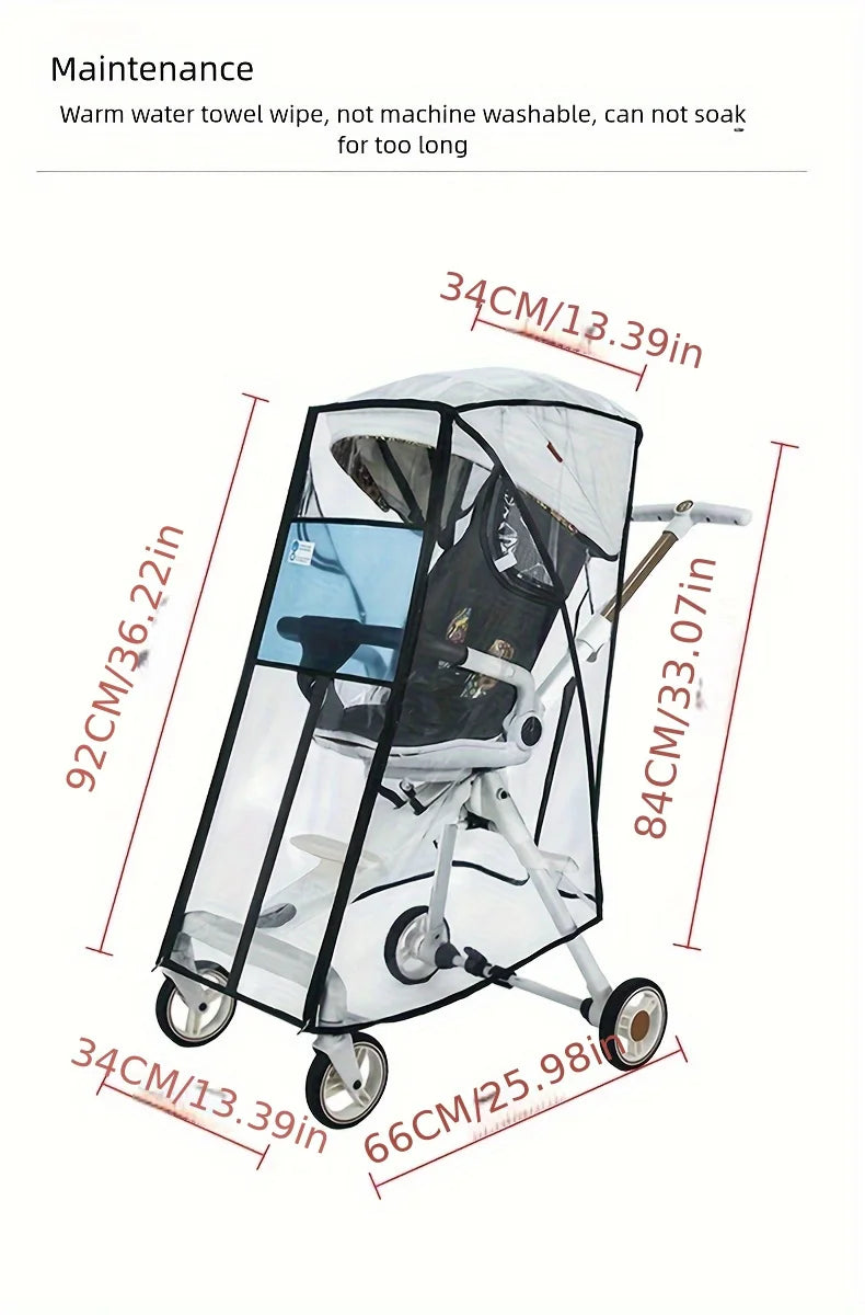 Compact Stroller Rain Cover Baby Stroller Cover for Toddler Umbrella Stroller Lightweight Travel Stroller Windproof Waterproof