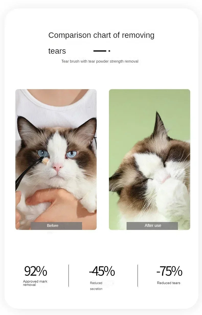 1-20PCS Pet Tear Stain Removal Brush Eye Cleaning Tool Tear Stain Powder Brush Eye Poo Brush for Dog Cat Grooming Makeup Use