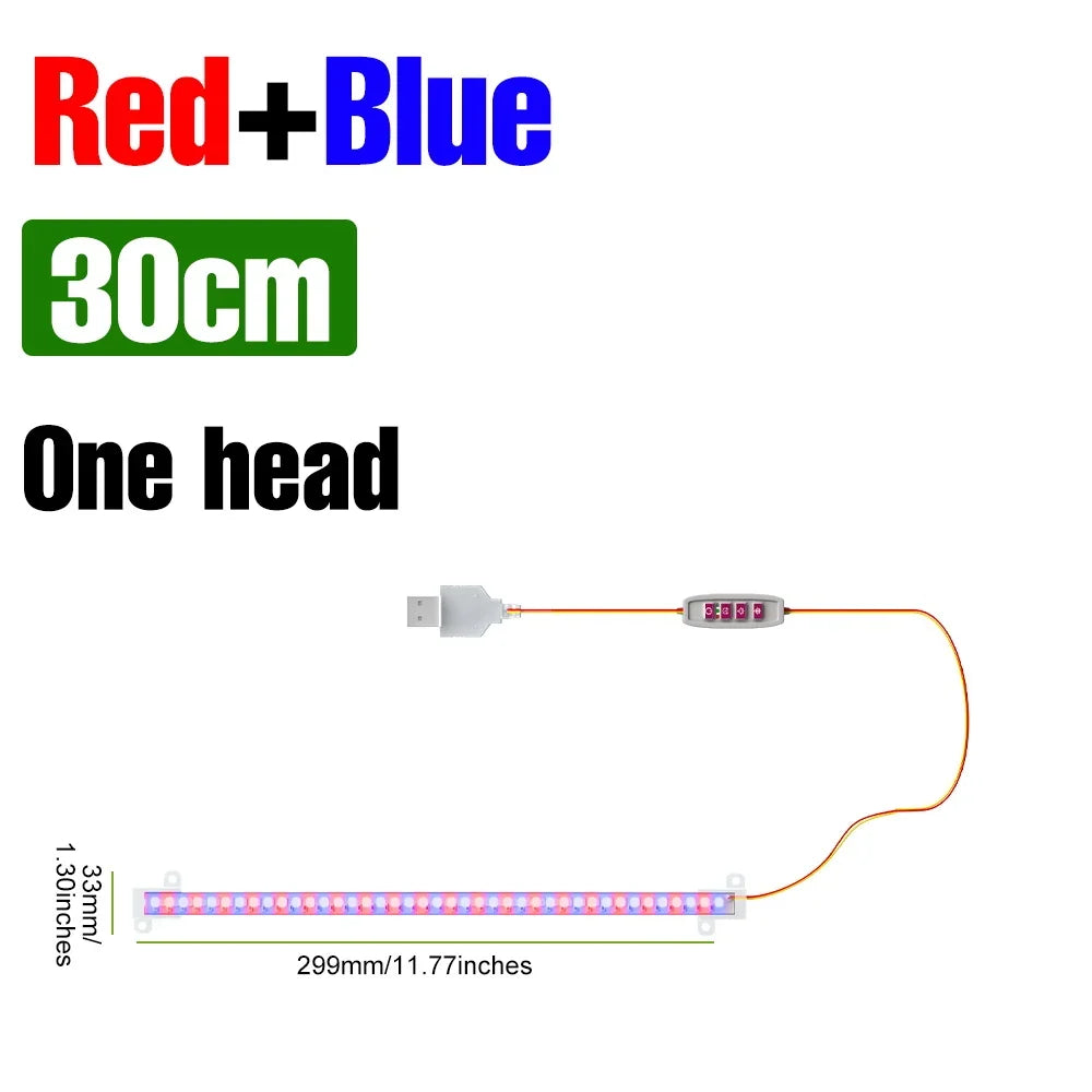 LED Plant Grow Light Bar 5V Full Spectrum Potted Fill Lamp USB Indoor Dimmable Succulent Seeding Flower Cactus Cultivate Lamps