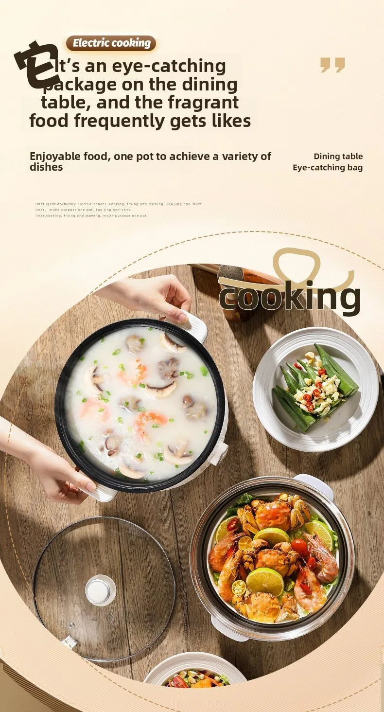 Airmate Electric Cooker Multifunctional Steaming Boiling Frying Pot for Home Dormitory Noodle Cooking Hot Pot