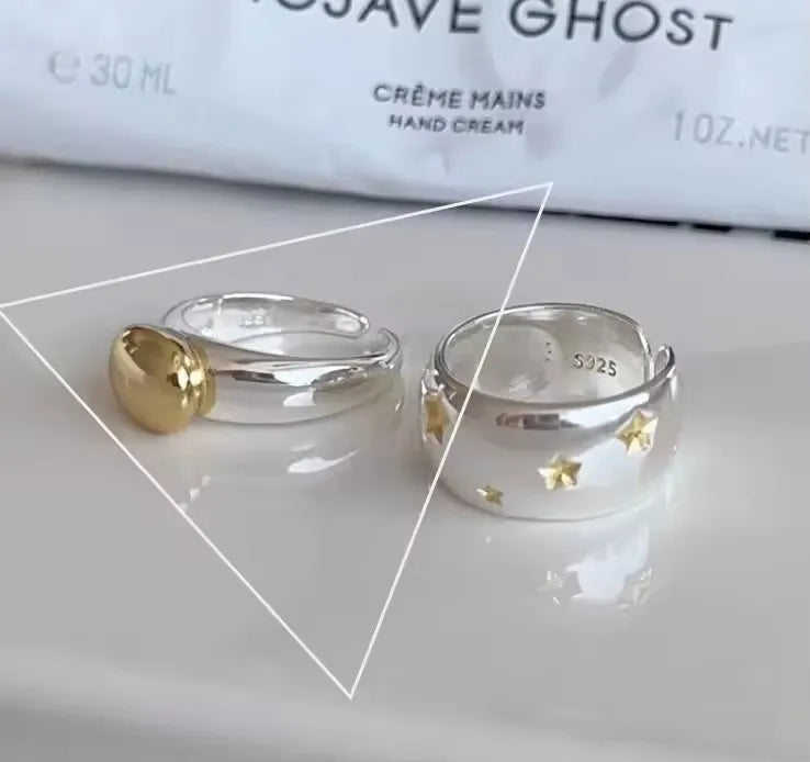 VENTFILLE 925 Sterling Silver Rings for Women Couple Blue Stone Star Jewelry  Party Birthday Gift Dropshipping Wholesale