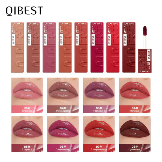 QIBEST Watery Gloss Lip Glaze Moisturizing Long Lasting Sexy Red Liquid Lipstick Mirror Glossy Lip Gloss Tint Cosmetic For Women