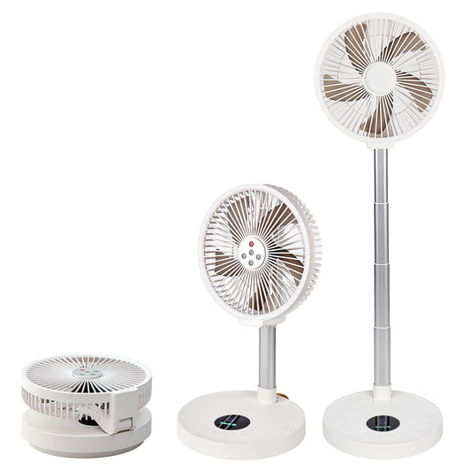 Portable Standing Fan with Remote Controller Foldable Desk Fan Rechargeable Powered Pedestal Fan for Camping desktop Fan 10 inch