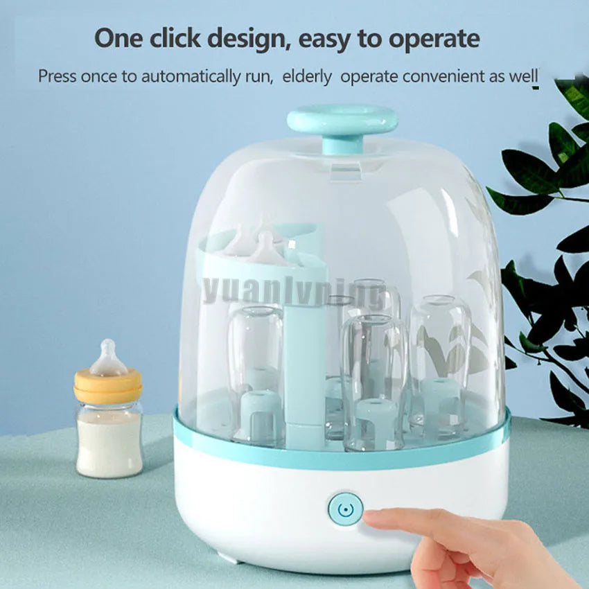 Upgraded Baby Bottle Steam Sterilizer 360° Sterilization Bottles Sterilizer Large Capacity Auto Power Off Safe Sterilizer