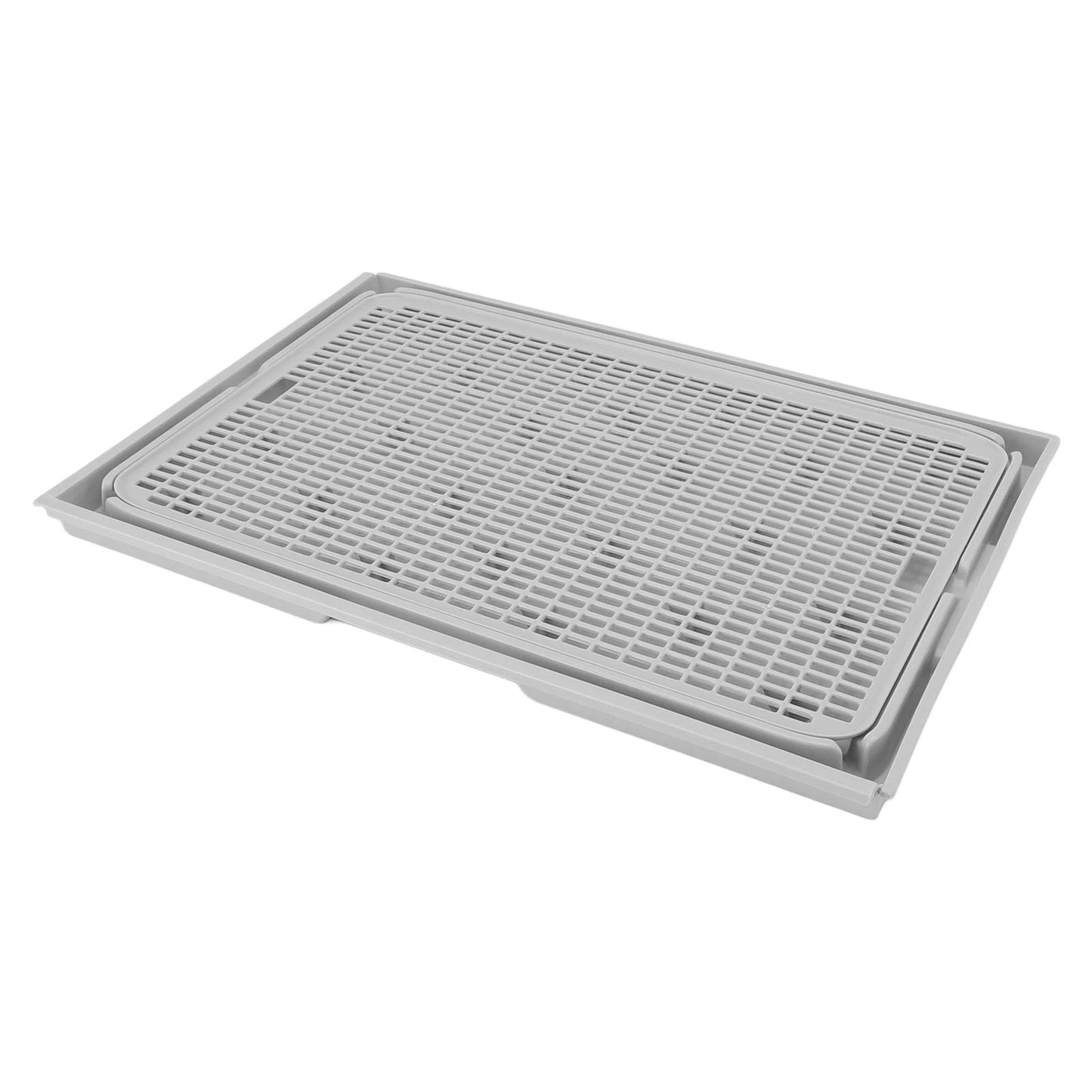 Cat Litter Mat Plastic Double Layer Washable Cat Litter Box Anti Slip Bottom 41x28cm Spacious Cat Litter Catcher Mat