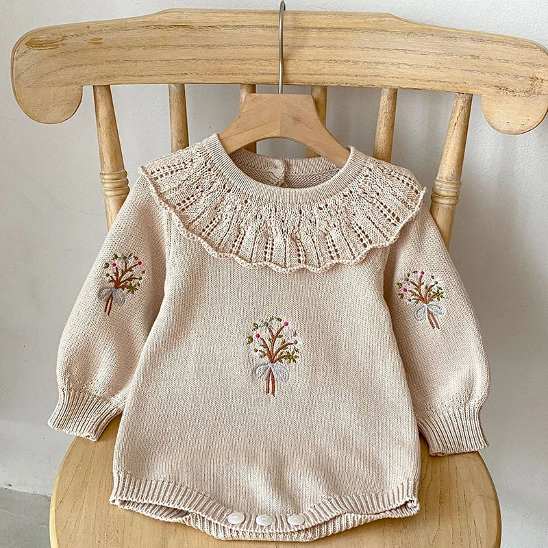 Spring Newborn Infant Toddler Baby Girl Boy Rompers Warm Knit Jumpsuit Long Sleeve Soft Outfits Clothing Baby Winter knit Romper