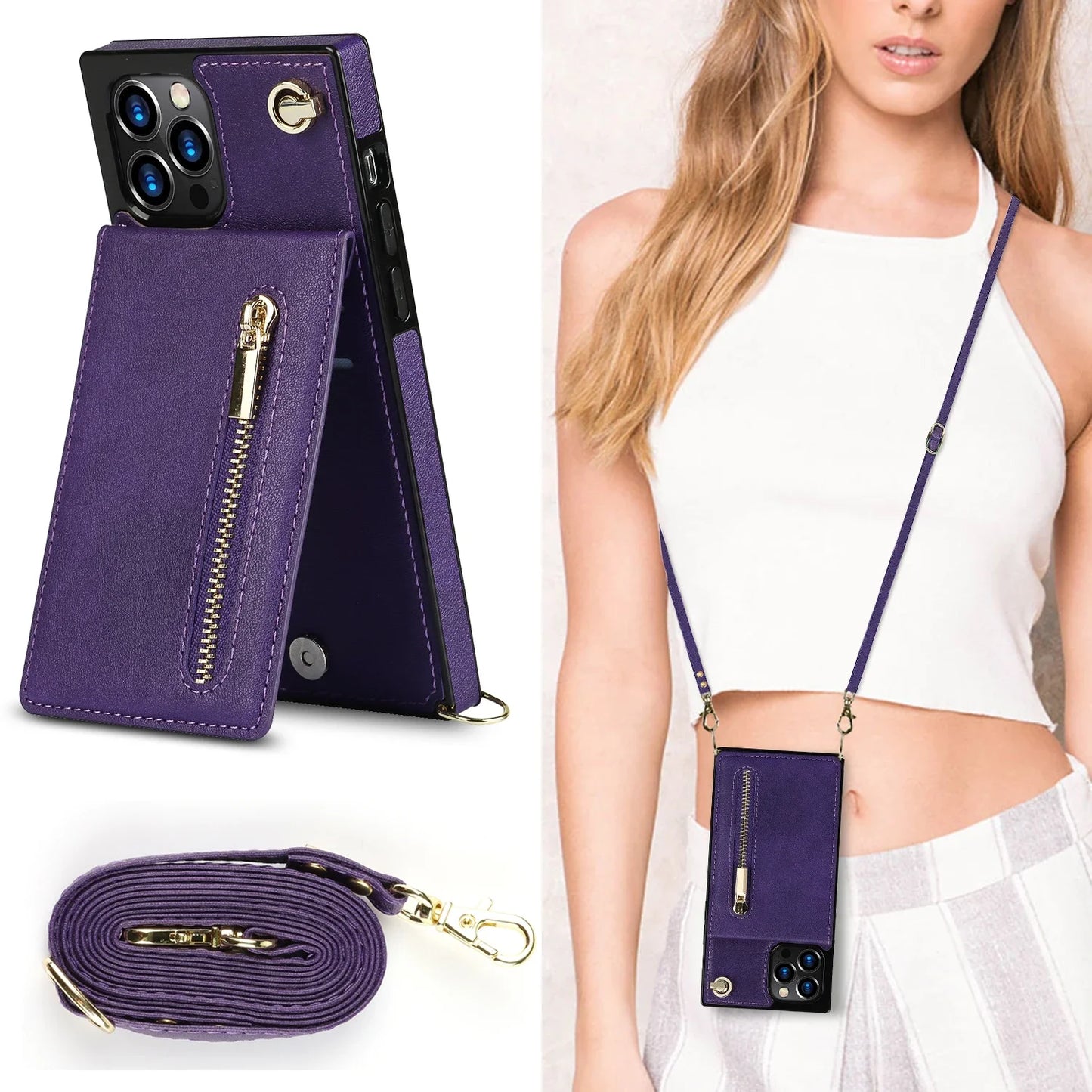 Crossbody Wallet for Huawei Mate 40 Pro 30 20 Lite P40 P30 Pro Plus Case with Card Holder Lanyard Strap Leather ZYXKZJLL