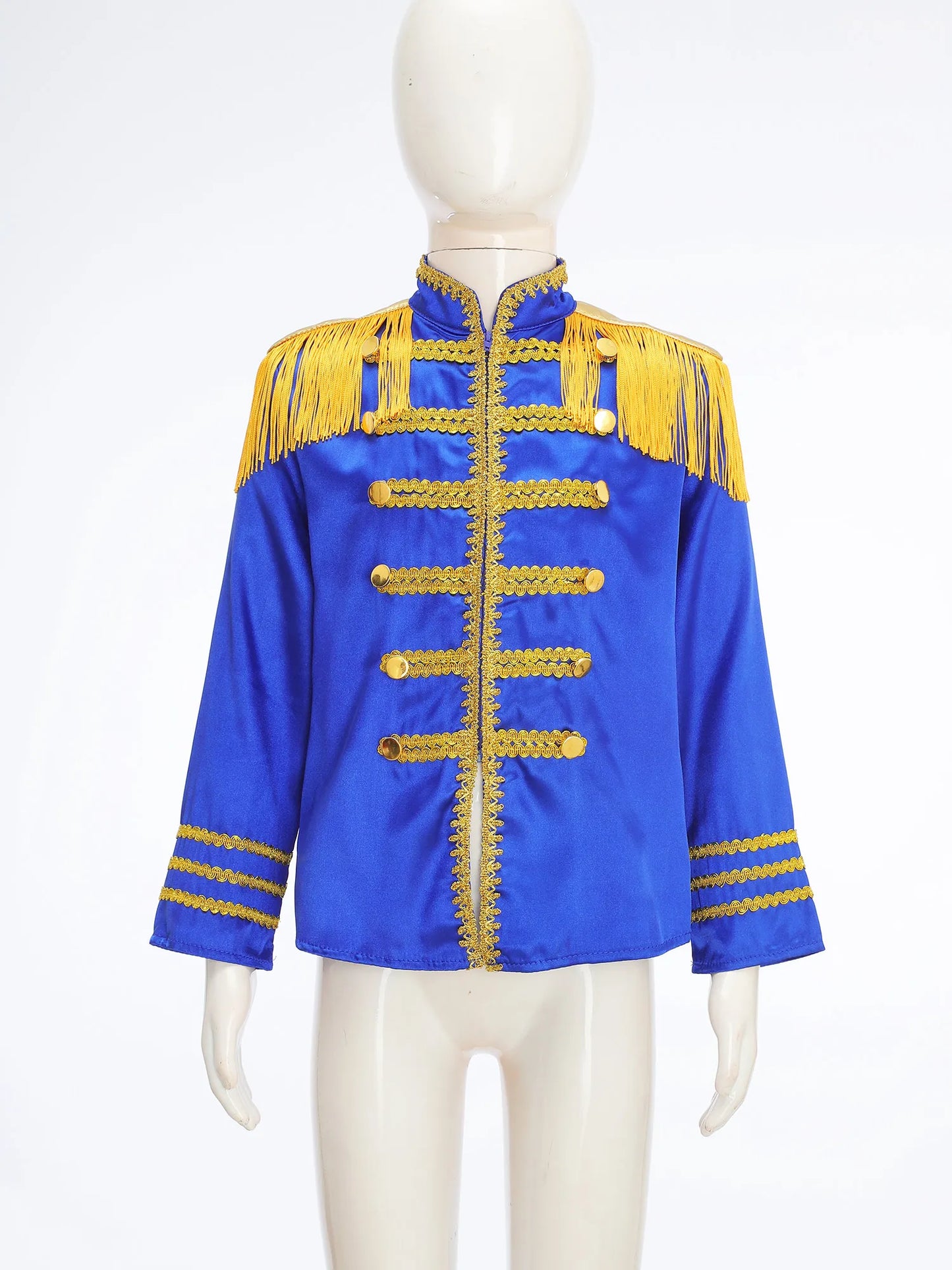 Kids Girls 60s Retro Hippie Rock Band Musician Costume Halloween Cosplay Carnival Party Circus Drummer Parade Tassel Jacket Coat