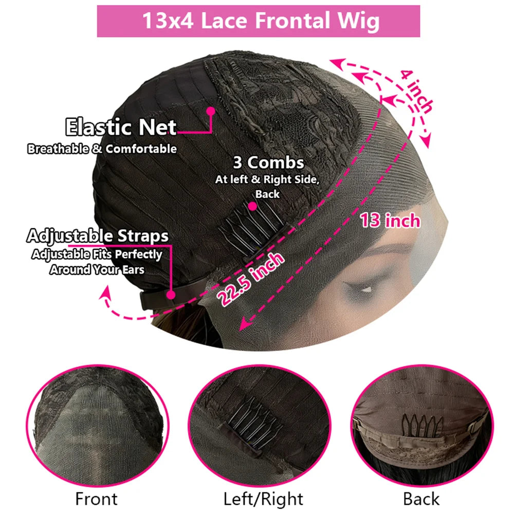Luxury Women's Wig Synthetic Lace Front Wig Mixed 5%Human Hair Golden Blonde Highlights Natural Straight Wig Ash Roots Small Cap