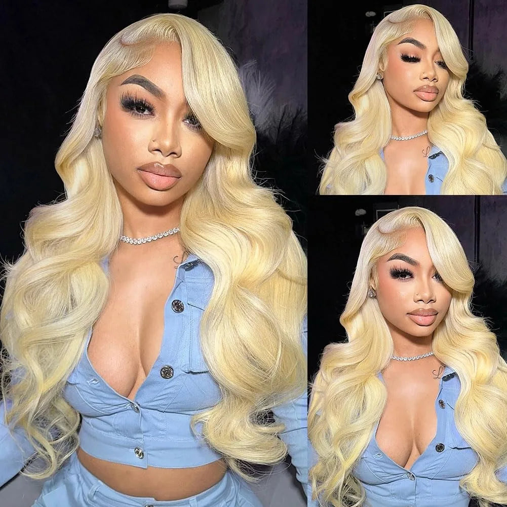 White Wig Body Wavy Lace Front Wig 13x4 HD Heat Fiber Pre Plucked Synthetic And Blend For Women Daily Wear Clearance Cosplay