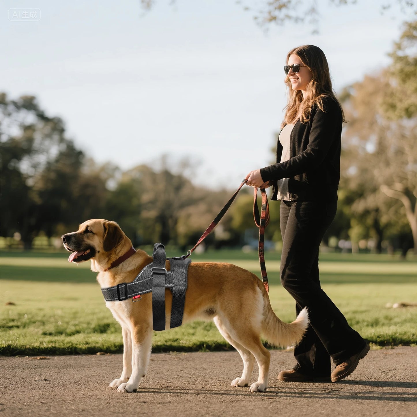 No Pull Dog Harness Adjustable Dog Harness With 5pcs Dog Patch Breathable Reflective Pet Harness for Small Medium Large Dogs