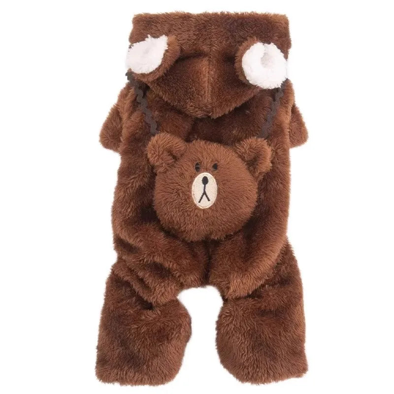Dog Clothes Winter Autumn Warm Four Legged Fleece Lined Thickened Outfits for Cats Golden Gradient Ragdoll Small To Medium Dogs