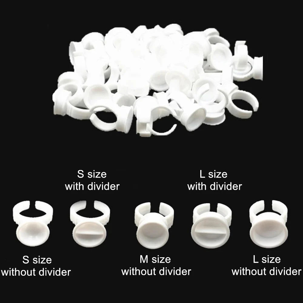 100/500/1000PCS Tattoo Rings Cups S/M/L Disposable Permanent Makeup Ring Plastic Tattoo Ink Pigment Ring for Tattoo Accessories
