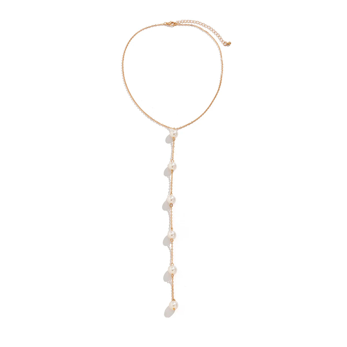IngeSight.Z Simple Long Imitation Pearls Back Necklace For Women Sexy Tassel Pearl Harness Bikini Chest Chain Body Jewelry Mujer