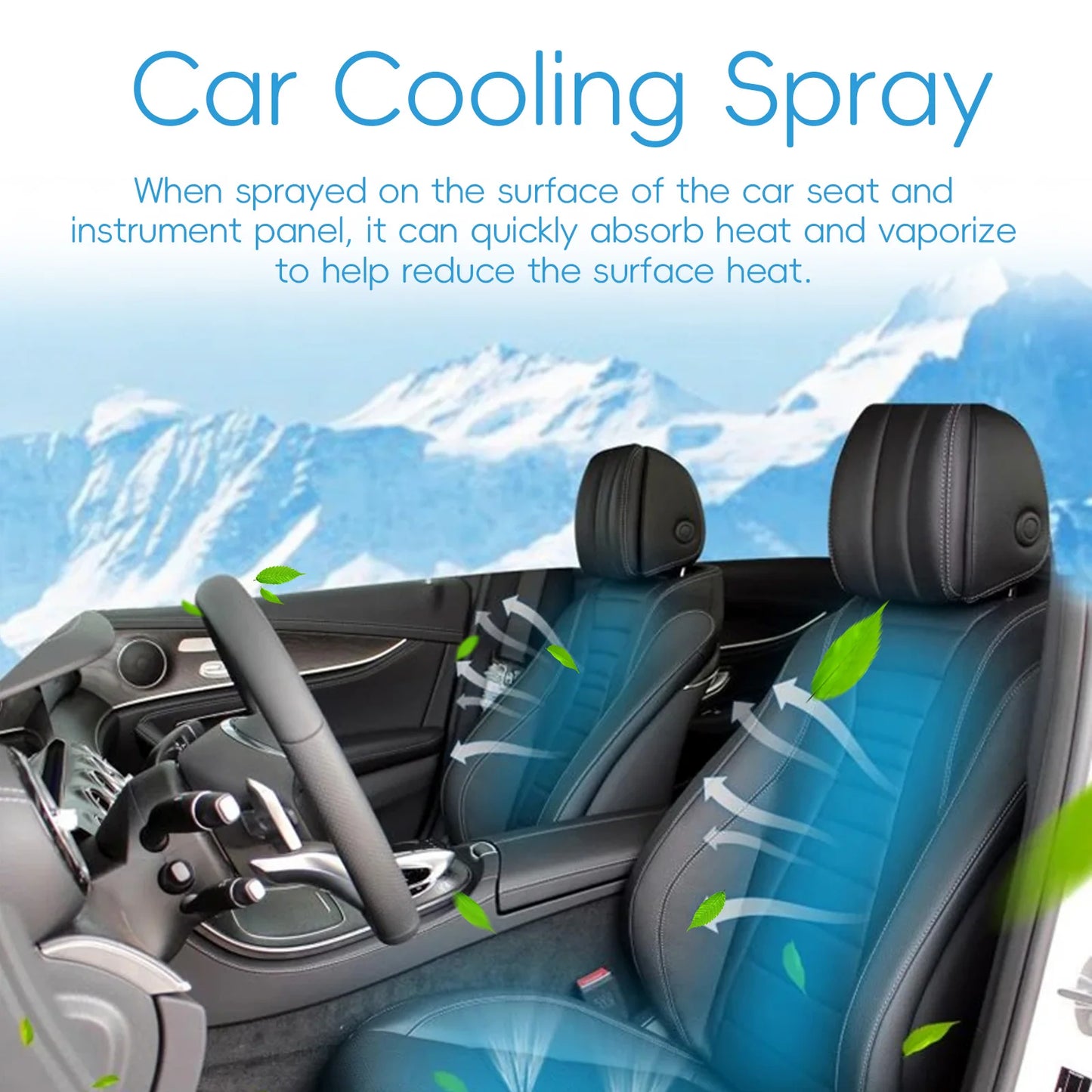 Car Cooling Spray Endothermic Evaporation Reduce Surface Heat Heatstroke Prevention Comfortable Driving Rapid Cooling Agent 50ml