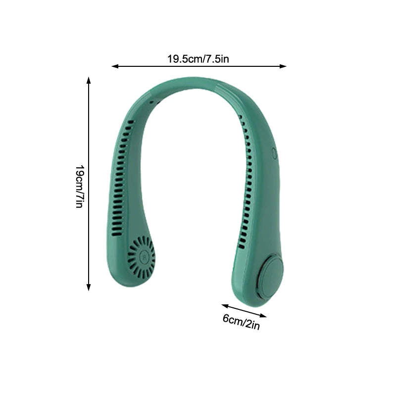 Stretchable Hands-Free Cooling Neck Fan, 3 Adjustable Speed Modes, Portable with 4000mAh Rechargeable Battery