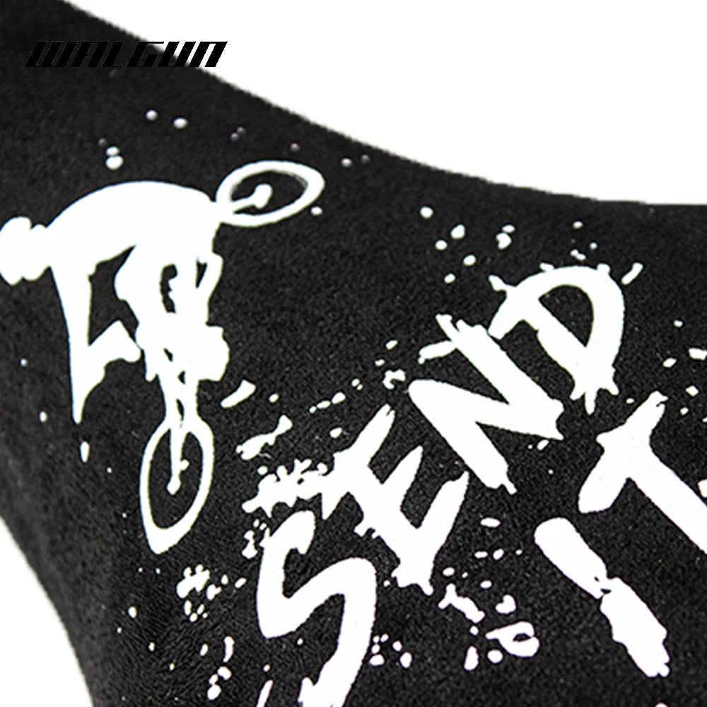 WALGUN BMX Bicycle Saddle Dirt Jump Cruiser Bike Seat with Embroidery Freestyle Racing Dowbhill Saddle MTB 265*170 Cycling Parts