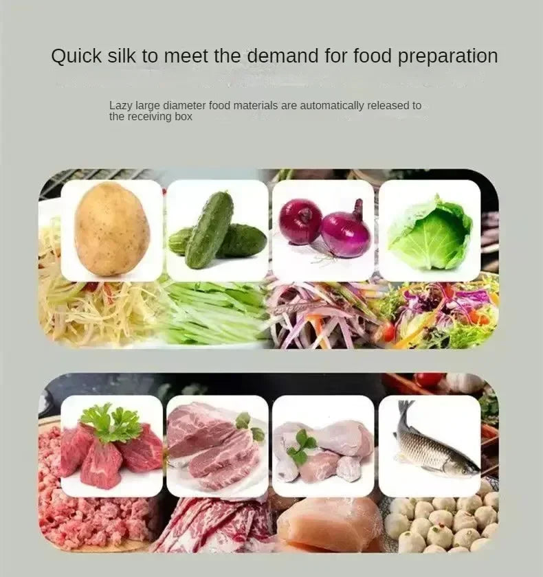 Commercial Vegetable Chopper 3 in1 Multifunctional Electric Cutting Machine Carrot Potato Slice Shred Diced Food Processor