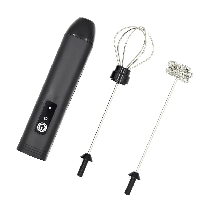 MINI Milk Frother USB Rechargeable 3 Speeds Foam Maker Coffee Whisk Mixer Electric Handle Blender Egg Beater
