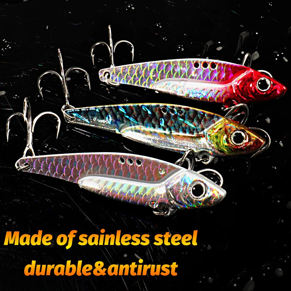 Spinner Spoon Metal Jig Bait 7.5g 10g 16g 20g VIB Sinking Blade Spinning Treble Hook Spinnerbait Pesca Tackle Sea Fishing Lure