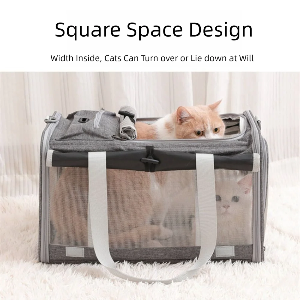 New Oxford Cat Carrier Handbag Breathable Large Capacity Cat Transport Bag Waterproof Foldable Pet Carrying Bag Outdoor